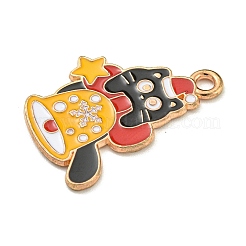 Pendentifs chaton de Noël en alliage émaillé&nbsp;ENAM-I060-02A