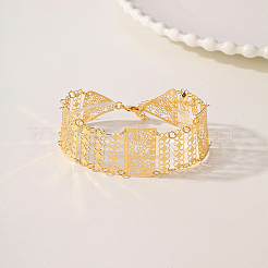Breite Gliederarmbänder mit hohlen Messingblumen für Damen&nbsp;AW7314