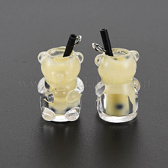 Colgantes de resina opaca con imitación de té de burbujas&nbsp;RESI-T052-03A