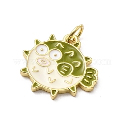 Pendentifs d'émail en laiton &nbsp;KK-P338-07B-G04