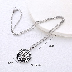 Collares minimalistas con colgante de flor negra esmaltada en acero inoxidable 304 para mujer.&nbsp;QO5072