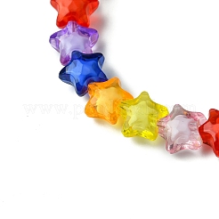 Bracciali elastici con perline a forma di stella in acrilico trasparente per donna&nbsp;BJEW-JB11519