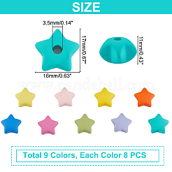 72pcs 9 Farben Acrylperlen&nbsp;OACR-PH0001-64