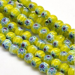 Runden Millefiori Glasperlen Stränge&nbsp;LK-P001-M