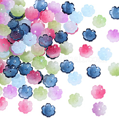 150 Stück 5 Farben transparente Sprühfarbe Glasperlenkappen&nbsp;GLAA-PA0001-49