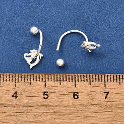 Orecchini a bottone in argento fine s999&nbsp;EJEW-A127-02S