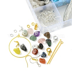 DIY Schmuckset aus natürlichen und synthetischen gemischten Steinsplittern&nbsp;DIY-FS0005-87