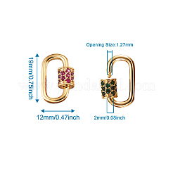 Messing Micro Pave Zirkonia Schraube Karabiner Schloss Charms&nbsp;ZIRC-G156-11G