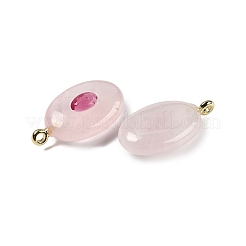 Pendentifs en quartz rose naturel et zircone cubique&nbsp;G-Z076-01G-02