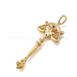 Gros pendentifs en laiton avec zircone cubique de micro pave&nbsp;X1-KK-B147-04G-12