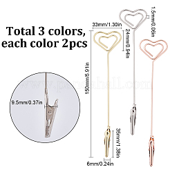 6 pince crocodile en fer 3 couleurs&nbsp;AJEW-SC0002-27