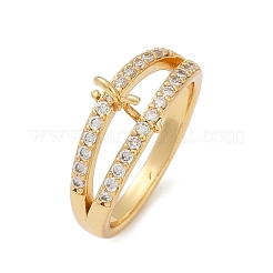 Fingerringe aus Messing mit Mikropavé-Kubikzirkonia für Damen&nbsp;RJEW-F182-02G