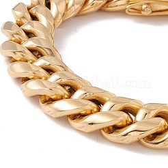 Bracelet gourmette en acier inoxydable 304 plaqué ion (IP) avec fermoir tête de mort en strass pour femme&nbsp;BJEW-E107-09G