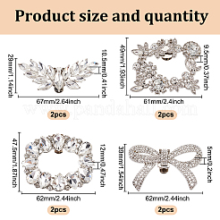 8 stücke 4 stile legierung strass schuh dekoration&nbsp;FIND-GO0002-26