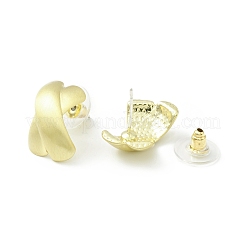 Orecchini a bottone incrociati in lega con 925 perno in argento sterling da donna&nbsp;EJEW-G310-10G