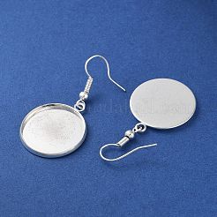 Ganci per orecchini in ferro per placcatura a cremagliera&nbsp;EJEW-D091-01F-S