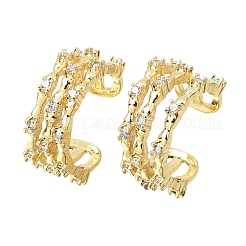 Boucles d'oreilles en laiton avec micro pavé de zircone cubique pour femmes&nbsp;CU-CBAE7DF-17G
