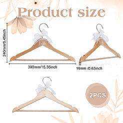 Perchas de madera para ropa de novia&nbsp;DIY-WH0504-924B