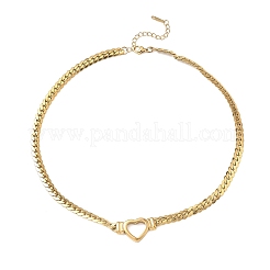 Collane con ciondolo a forma di cuore in acciaio inossidabile 304 per donna&nbsp;NJEW-F376-01G