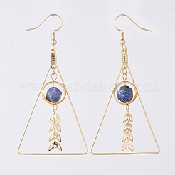 Orecchini pendenti in sodalite naturale&nbsp;EJEW-JE04025-02