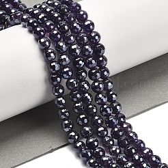 Galvanisierte natürliche Amethyst-Rundperlenstränge&nbsp;G-L598-A05-01