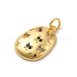 Pendentifs avec zircon cubiques à micro-pavés en laiton&nbsp;KK-U033-17G
