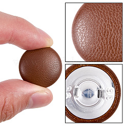 30 bouton en aluminium et cuir PU à 1 trous&nbsp;BUTT-GF0004-12C