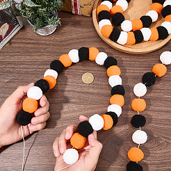 4 Pomponball mit hängenden Bannern aus Polyesterkordel&nbsp;AJEW-CP0009-76A
