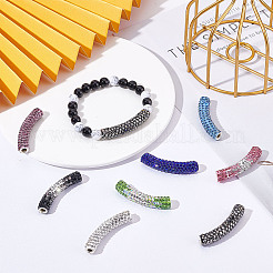16 Stück 8 Stil Messing Strass & Polymer Clay Strass gebogene Röhrenperlen&nbsp;RB-SC0001-07