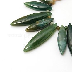 Natur Indien Achat bib Aussage Halsketten&nbsp;NJEW-G108-02