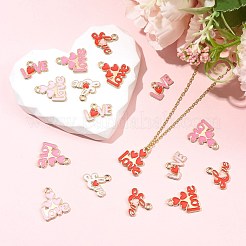 20 Stück Valentinstag-Anhänger aus Legierung und Emaille&nbsp;FIND-FS0005-21