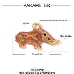 304 Edelstahl-Emaille-Anhänger&nbsp;STAS-OY011-92G