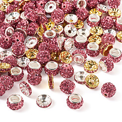 120 Stück 4 Stile flache runde Eisen-Strass-Abstandshalterperlen&nbsp;FIND-TA0005-68