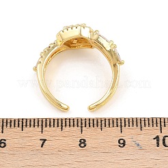 Anelli per polsini da donna in ottone con micro pavé di zirconi cubici&nbsp;RJEW-Z113-51G