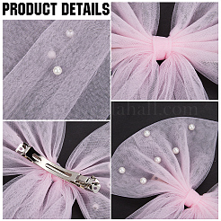 Haarspangen aus Polyester mit Schleife&nbsp;AJEW-WH20002-61