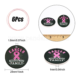 6 stücke 6 stil brustkrebs rosa awareness ribbon stil 201 edelstahl anhänger&nbsp;STAS-CA0001-91