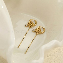 Orecchini a cerchio in acciaio inossidabile 304 con pavé di zirconi cubici trasparenti.&nbsp;WG7B0BA-01