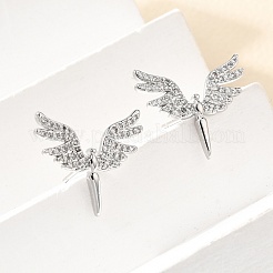 Orecchini a bottone in ottone con micro pavé di zirconi cubici e collane pendenti set&nbsp;SJEW-Z002-03P