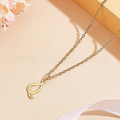 Collier avec pendentif lettre en acier inoxydable 304&nbsp;NJEW-LP0001-39Q-G