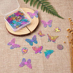 48 pendentif en filigrane en acier inoxydable de style 201&nbsp;STAS-FW0001-13