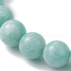 Grandi braccialetti elastici in perle di amazzonite naturale per le donne&nbsp;BJEW-JB12929