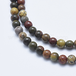 Jaspe polychrome naturel/pierre de Picasso/brins de perles de jaspe de Picasso&nbsp;G-E444-43-4mm