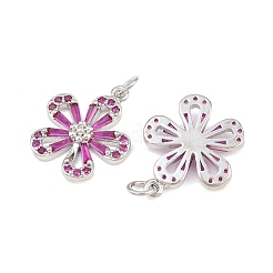 Colgantes de circonita cúbica orquídea micro pavé de latón&nbsp;CU-CBA7E9C-06P