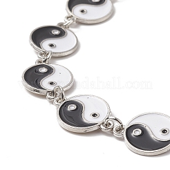 Alliage émail yin yang chaîne à maillons chaînes d'extension de sac&nbsp;AJEW-BA00099