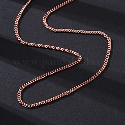 Halsketten aus Messing mit kubanischen Gliedern für Damen&nbsp;NJEW-D302-57RG