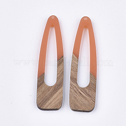 Grands pendentifs en résine et bois de noyer&nbsp;RESI-S358-99C