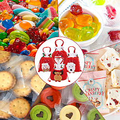 4 Stück Samtbeutel mit Weihnachtsmotiven in 4 Stilen&nbsp;ABAG-BC0001-50