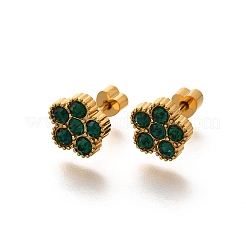 Orecchini a bottone in acciaio inossidabile 304 placcati ioni (ip)&nbsp;EJEW-A118-09G-02