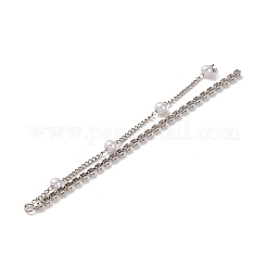 Gros pendentifs en laiton micro pavé de zircone cubique transparente et de perles en plastique ABS&nbsp;KK-G510-05P