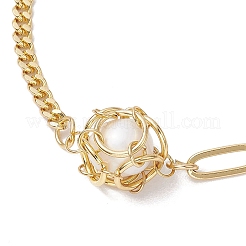 Makramee-Gliederarmbänder aus natürlichen Zuchtperlen mit Süßwasserperlen&nbsp;BJEW-JB10229